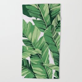Tropical banana leaves V Beach Towel