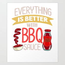 BBQ Sauce Barbeque Recipes Korean Barbecue Keto Art Print
