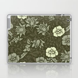 Arts and Crafts Inspired Floral Pattern Green Laptop Skin