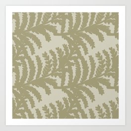  Retro botanical fern frond pattern 3 Art Print
