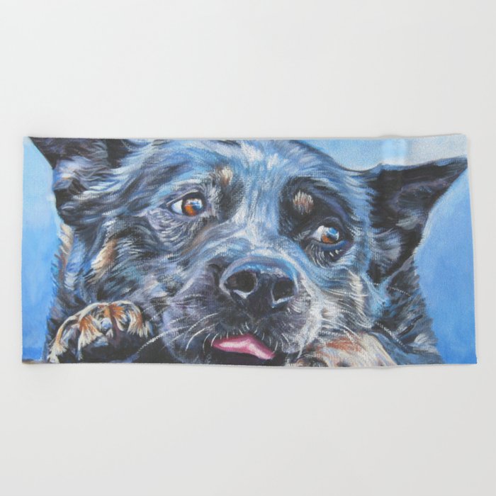 Australian Cattle Dog Portrait By L A Shepard Fine Art Painting