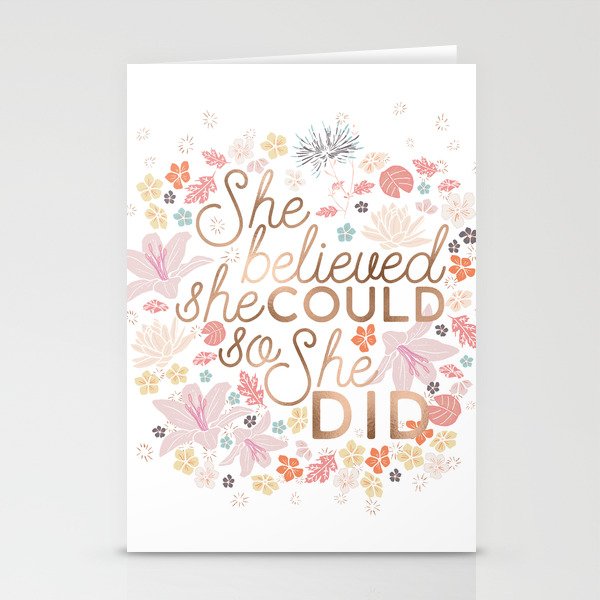 She Believed She Could So She Did Stationery Cards