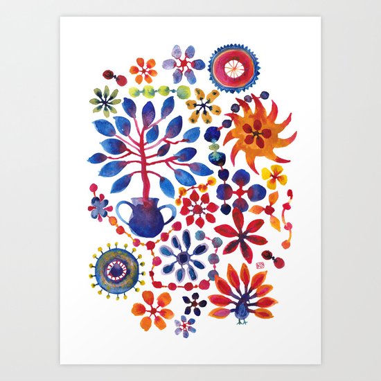 MAGIC TREE ON WHITE Art Print