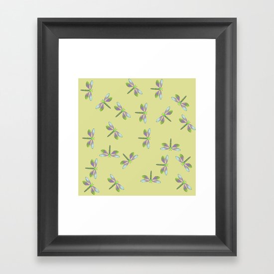 Dragonfly Frenzy Framed Art Print