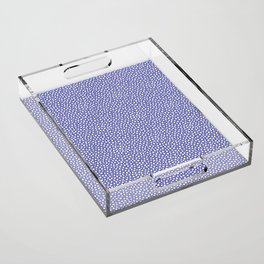 Small Tiny Purple and White Polka Dots Acrylic Tray