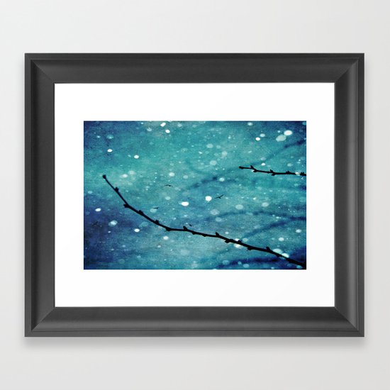 Winter Snow Branches Framed Art Print