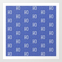 A Very Blue Ho-Ho-Ho-Christmas Pattern  Art Print