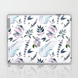 Leaves and roses Pink and Blue Laptop Skin