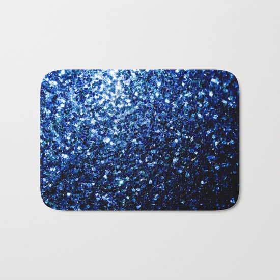 Beautiful Dark Blue glitter sparkles Bath Mat