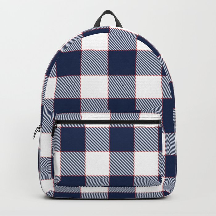 Blue Farmhouse Style Gingham Check Backpack