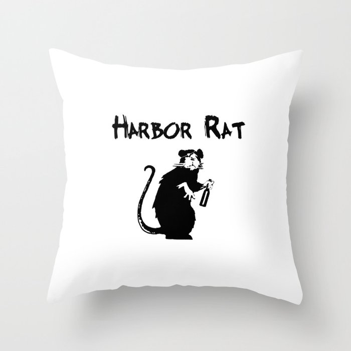 Harbor Rat Throw Pillow