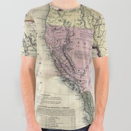 West United States 1846 vintage pictorial map  All Over Graphic Tee