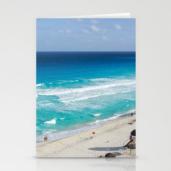 Mexico Photography - Beautiful Turquoise Water By The Beach Stationery Cards