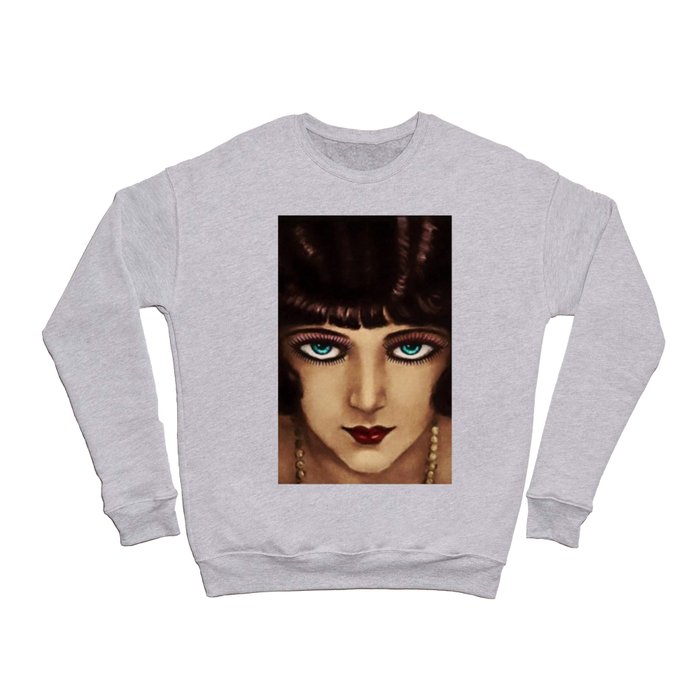 I will follow you into the dark female jazz age flapper portrait painting for bedroom wall decor Crewneck Sweatshirt