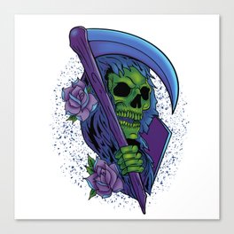 Grim Reaper and Roses Canvas Print