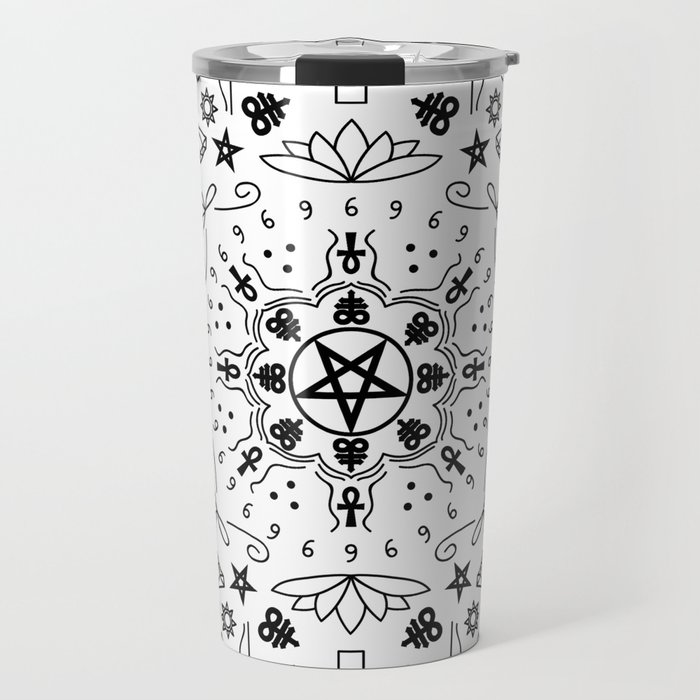 Satanic Mandala - White Travel Mug