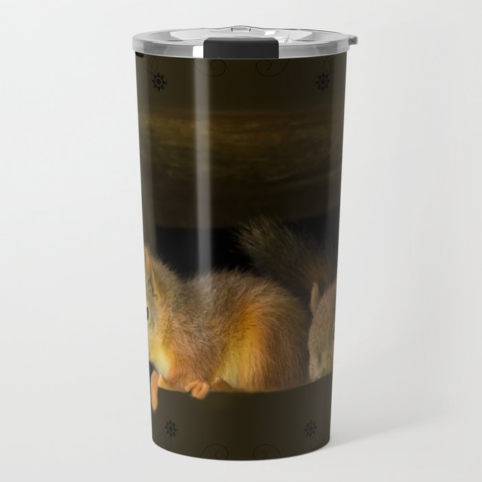 Young squirrels peering out of a nest #decor #society6 #buyart Travel Mug
