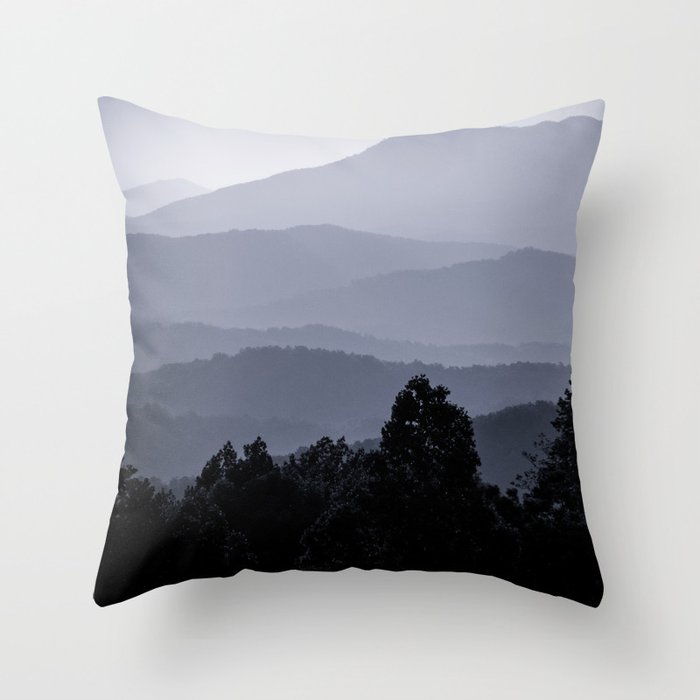 Misty morning at the Smoky's Throw Pillow