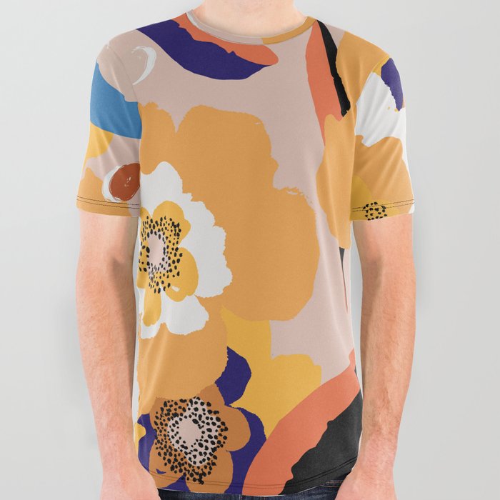 Abstract Flower Pattern 11 All Over Graphic Tee