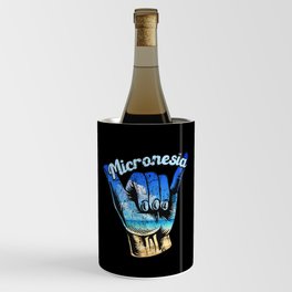 Micronesia shaka hand.Micronesia surfing. Perfect present for mother dad friend him or her  Wine Chiller