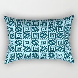 Ikat Aztec Tribal, Indigo and Light Blue Rectangular Pillow