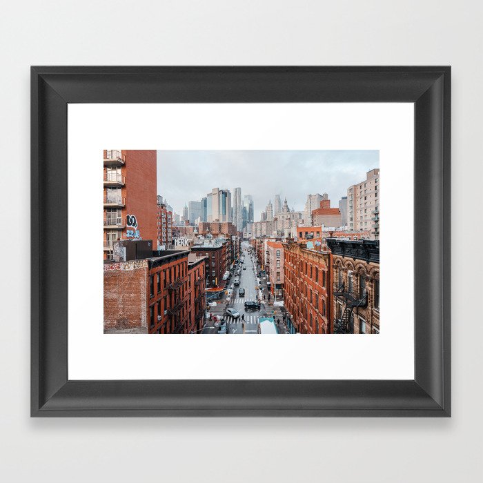 New York City Foggy Morning Skyline | Travel Photography Framed Art Print