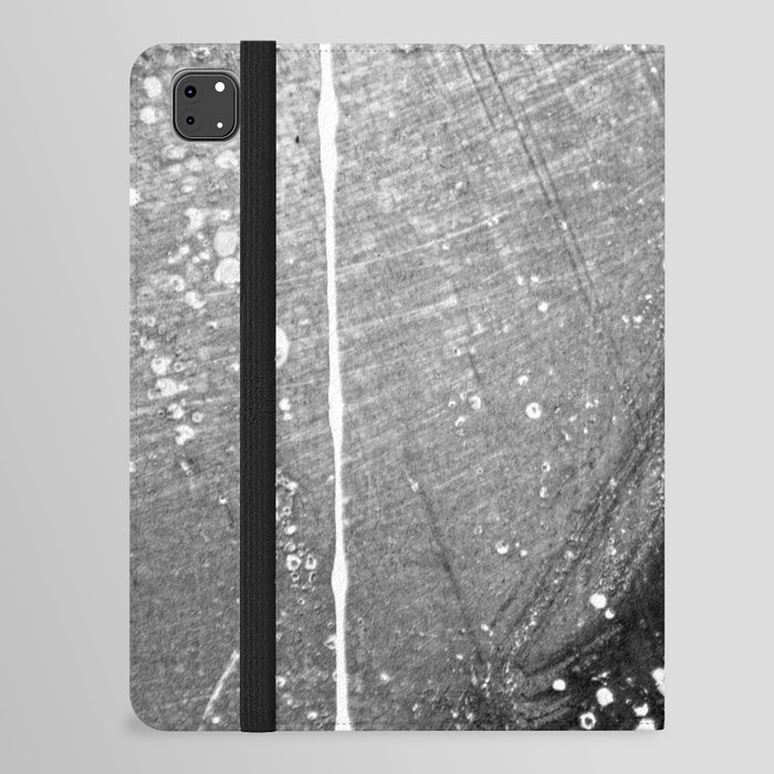 Abstract Black and White Grey Paint Metal Weathered Texture iPad Folio Case