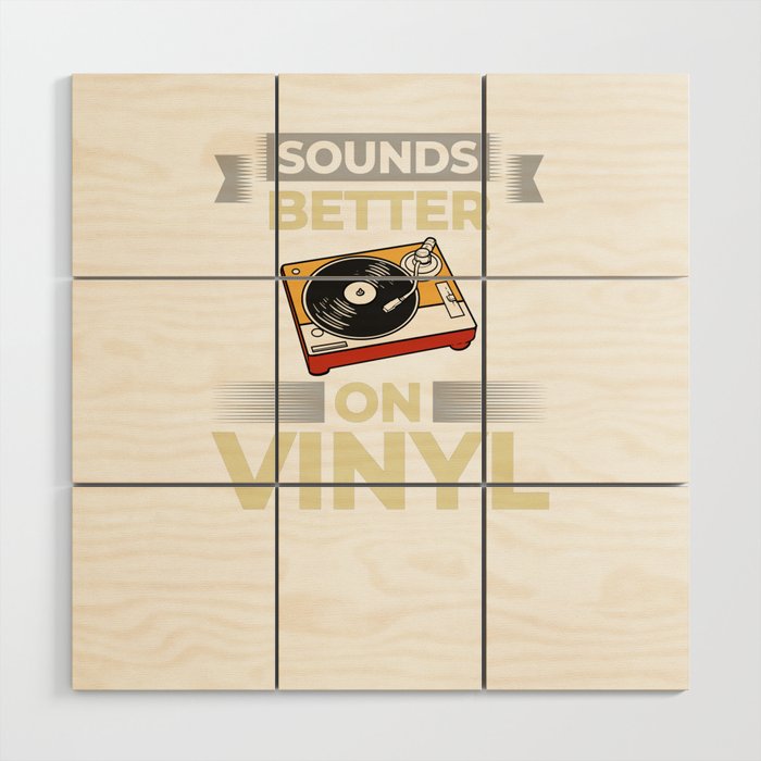 Vinyl Record Player LP Music Album Wood Wall Art