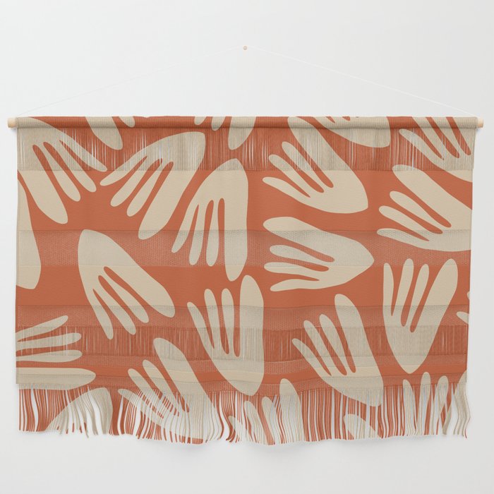 Papier Découpé Abstract Cutout Pattern 2 in Mid Mod Burnt Orange and Beige  Wall Hanging