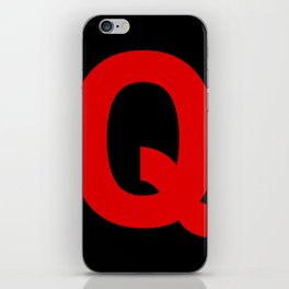 Letter Q (Red & Black) iPhone Skin