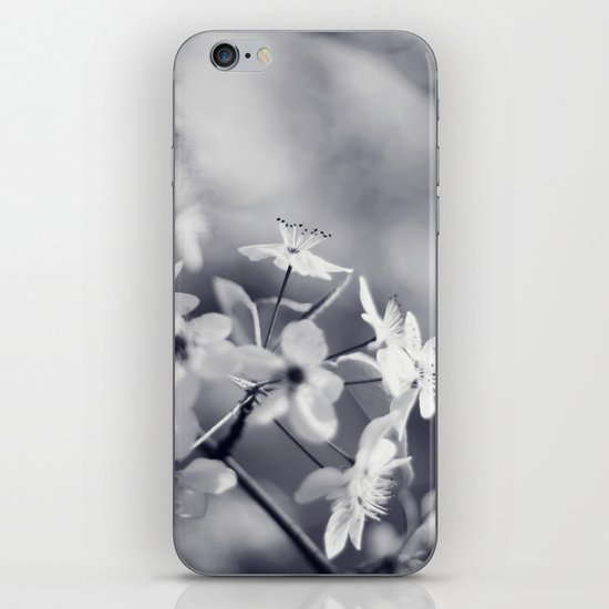 Pear Blossoms in Black and White iPhone Skin