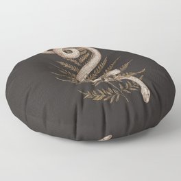 The Snake and Fern Floor Pillow