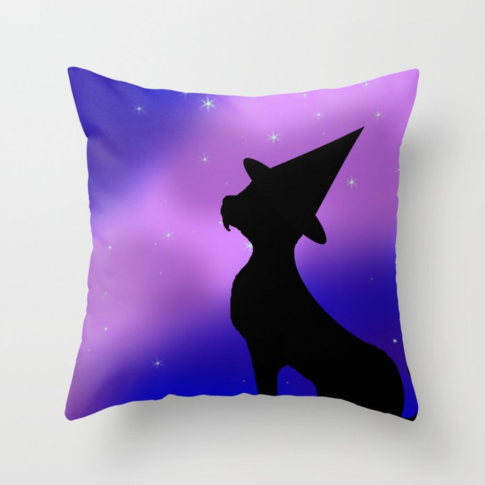 Cat-Witch Throw Pillow