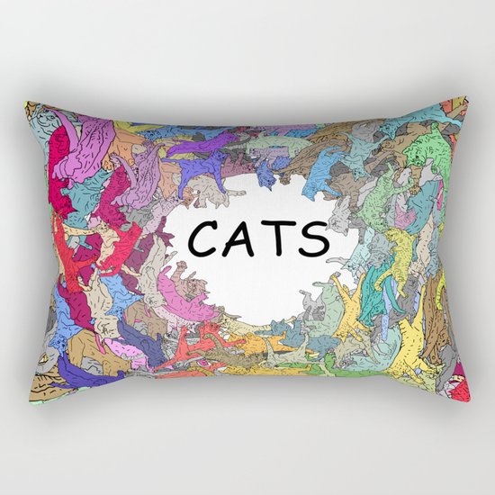 Colorful Rainbow Cats Rectangular Pillow