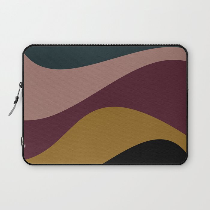 Abstract Color Waves - Bold Vintage Laptop Sleeve
