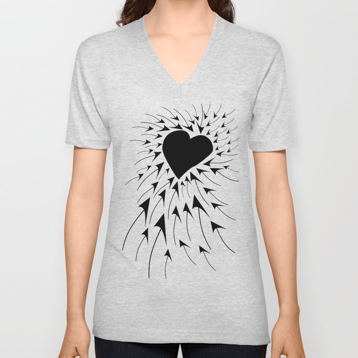 Heart V Neck T Shirt