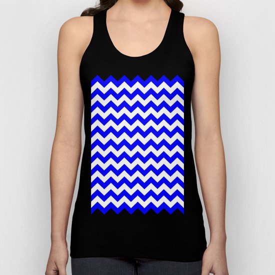 Chevron (Blue/White) Unisex Tank Top