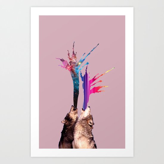 wolves howling Art Print