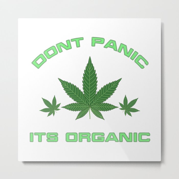 Its Organic Marijuana Leaf Trio Metal Print