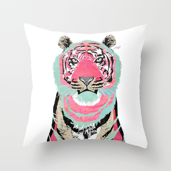 Pink tiger pillow store
