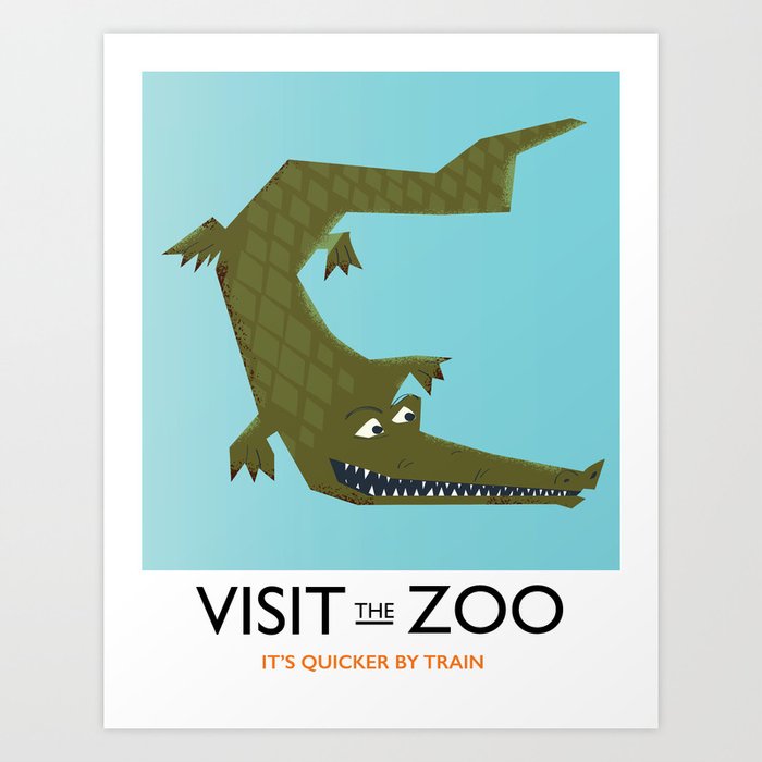 Visit the zoo Alligator Art Print