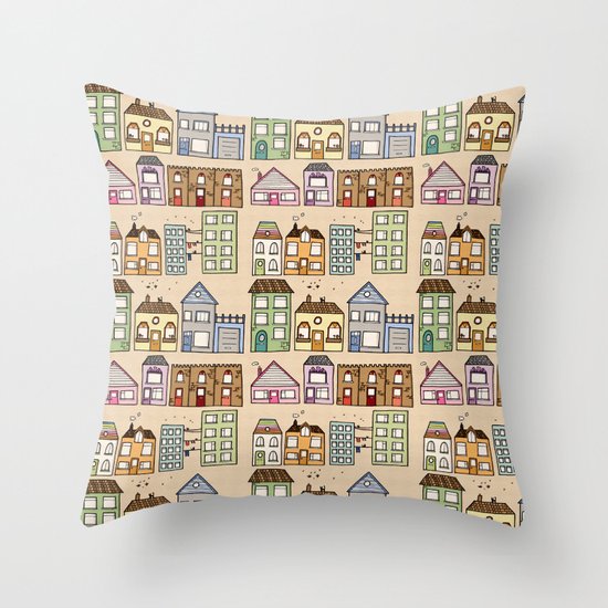 Houses Throw Pillow