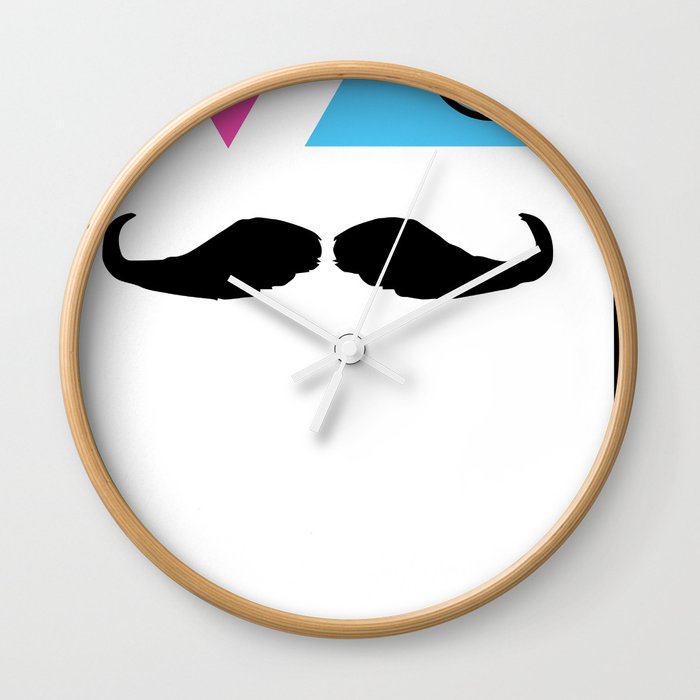 Monocle Mustache Wall Clock