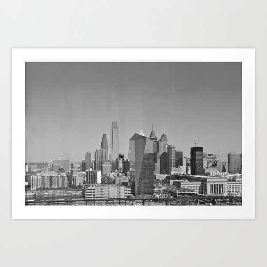 Black and White Philadelphia Skyline Art Print