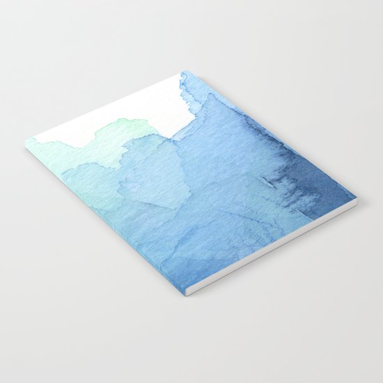 Abstract Watercolor Texture Blue Green Sea Sky Colors Notebook