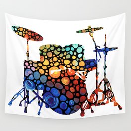 The Drums Mosaic Music Art by Sharon Cummings Wall Tapestry