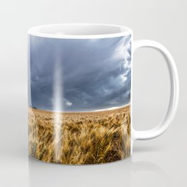 Wheat - Storm Brews Over Amber Wheat Field on Spring Day in Kansas Coffee Mug