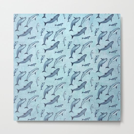 Pattern: Sea of Vaquita ~ (Watercolor Art, Copyright 2015) Metal Print