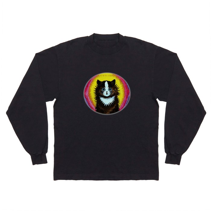 Louis Wain Cats "Psychedelic Rainbow Cat" Long Sleeve T Shirt
