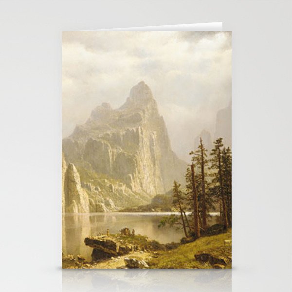Merced River Yosemite Valley 1866 By Albert Bierstadt | Reproduction Painting Stationery Cards